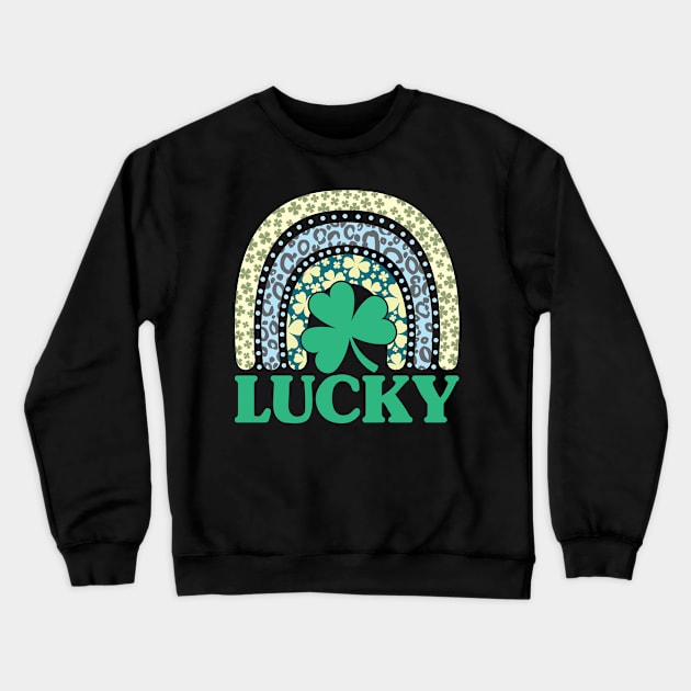 Lucky Irish, Clover Leaf Rainbow Appreciation - St. Patrick's Day Gift For Men, Women & Kids Crewneck Sweatshirt by Art Like Wow Designs